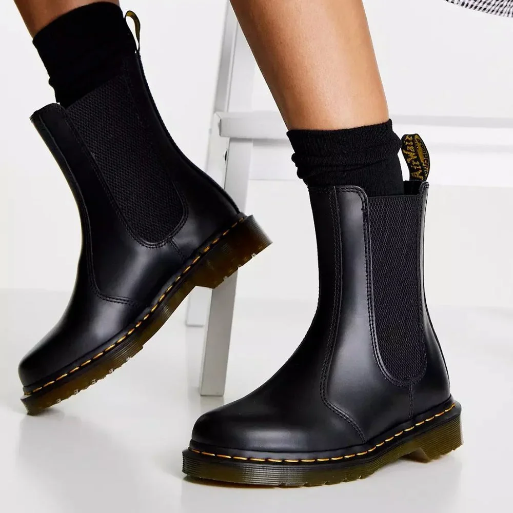 Dr. Martens 2976 Hi Black Leather Chelsea Boots